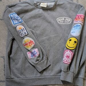 Ocean Drive Ron Jon Gray Graphic Crewneck Sweater Small